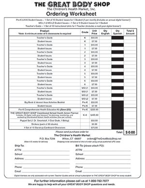 Download Ordering Worksheet PDF